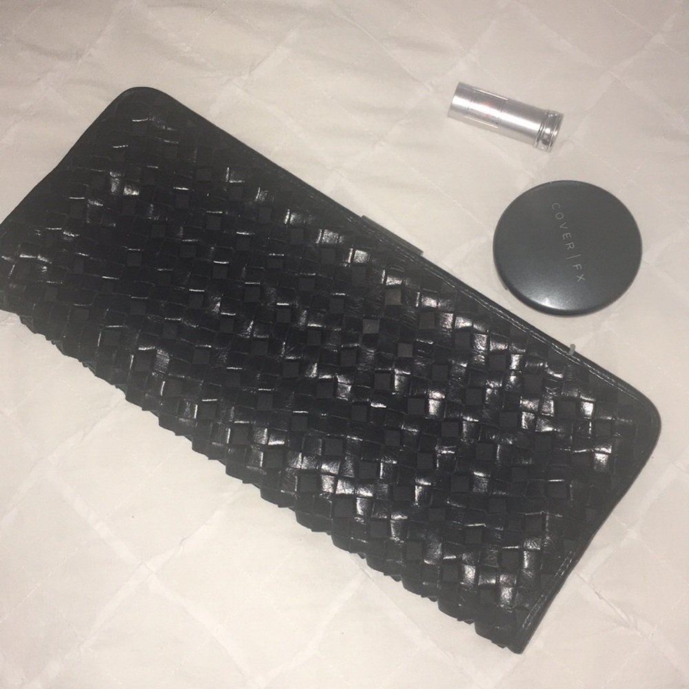 BLOOMINGDALES vintage black clutch